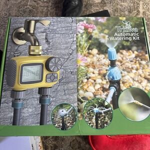 TRJZWA Automatic Drip Irrigation Kit Dual Zone Digital Water Timer